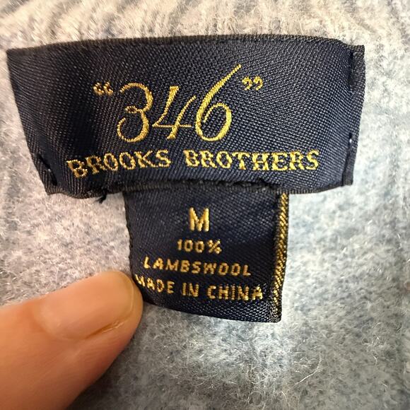 Brooks Brothers “346” 100% Lambswool Cable Knit Sweater Crew Neck Pullover - Picture 3 of 5